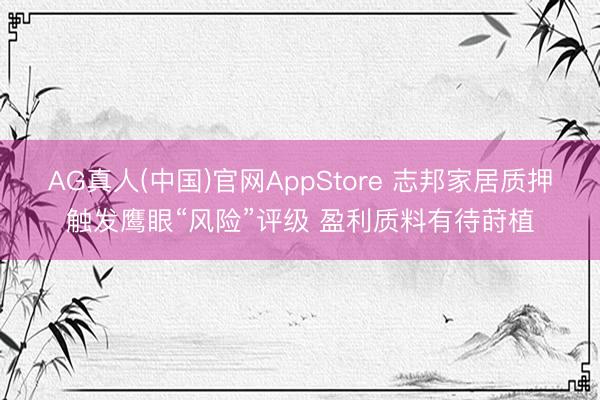 AG真人(中国)官网AppStore 志邦家居质押触发鹰眼“风险”评级 盈利质料有待莳植