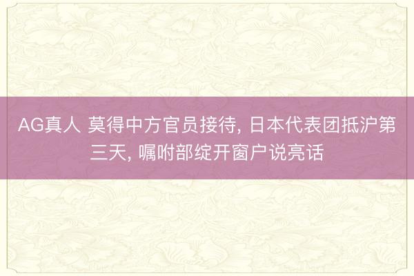 AG真人 莫得中方官员接待， 日本代表团抵沪第三天， 嘱咐部绽开窗户说亮话