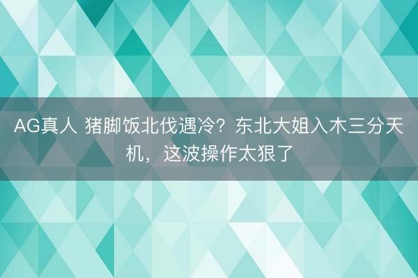 AG真人 猪脚饭北伐遇冷?东北大姐入木三分天机,这波操作太狠了