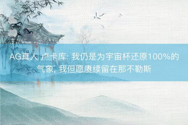 AG真人 卢卡库: 我仍是为宇宙杯还原100%的气象, 我但愿赓续留在那不勒斯