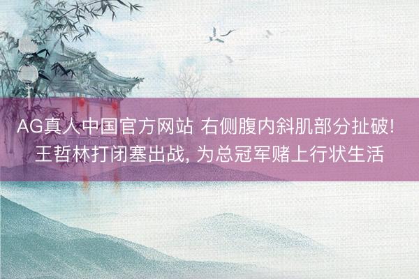 AG真人中国官方网站 右侧腹内斜肌部分扯破! 王哲林打闭塞出战， 为总冠军赌上行状生活