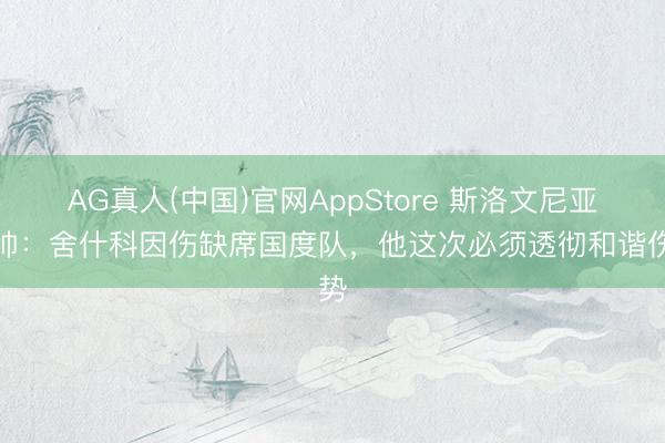 AG真人(中国)官网AppStore 斯洛文尼亚主帅：舍什科因伤缺席国度队，他这次必须透彻和谐伤势