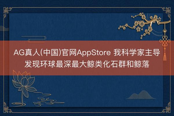 AG真人(中国)官网AppStore 我科学家主导发现环球最深最大鲸类化石群和鲸落