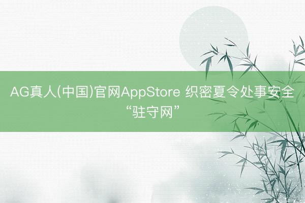 AG真人(中国)官网AppStore 织密夏令处事安全“驻守网”
