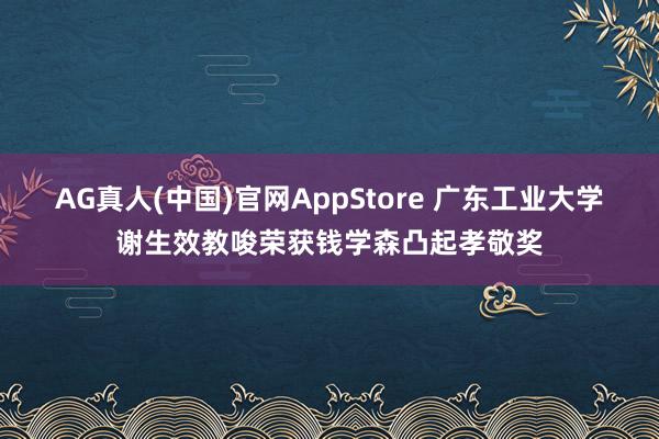 AG真人(中国)官网AppStore 广东工业大学谢生效教唆荣获钱学森凸起孝敬奖