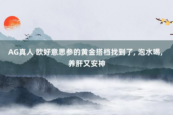 AG真人 欧好意思参的黄金搭档找到了， 泡水喝， 养肝又安神